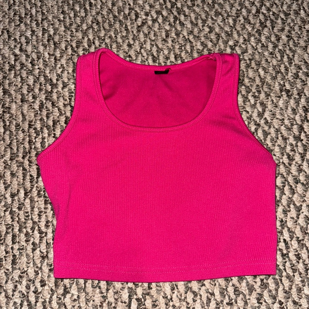 Women's Pink Sleeveless Crop Top